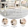 Flash Furniture Cyprus Commercial Grade Wood Dining Chair, Metal Frame, Solid Wood Seat and Back, Floor Glides, Set of 2, White/Antique White(Antique White)