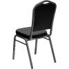 Flash Furniture DC01SVBKVY Vinyl Banquet Chair, Black, 10/Pack (FD-C01-SILVERVEIN-BK-VY-GG)