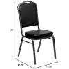 Flash Furniture DC01SVBKVY Vinyl Banquet Chair, Black, 10/Pack (FD-C01-SILVERVEIN-BK-VY-GG)