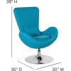 Flash Furniture Egg Series White LeatherSoft Side Reception Chair(Aqua Fabric)