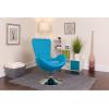 Flash Furniture Egg Series White LeatherSoft Side Reception Chair(Aqua Fabric)