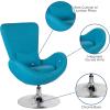 Flash Furniture Egg Series White LeatherSoft Side Reception Chair(Aqua Fabric)