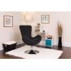Flash Furniture Egg Series White LeatherSoft Side Reception Chair(Black Fabric)