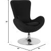 Flash Furniture Egg Series White LeatherSoft Side Reception Chair(Black Fabric)