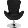 Flash Furniture Egg Series White LeatherSoft Side Reception Chair(Black Fabric)