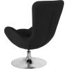 Flash Furniture Egg Series White LeatherSoft Side Reception Chair(Black Fabric)