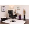 Flash Furniture Egg Series White LeatherSoft Side Reception Chair(Black Leathersoft)
