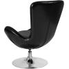 Flash Furniture Egg Series White LeatherSoft Side Reception Chair(Black Leathersoft)