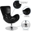 Flash Furniture Egg Series White LeatherSoft Side Reception Chair(Black Leathersoft)