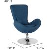 Flash Furniture Egg Series White LeatherSoft Side Reception Chair(Blue Fabric)