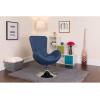 Flash Furniture Egg Series White LeatherSoft Side Reception Chair(Blue Fabric)