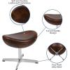 Flash Furniture Egg Series White LeatherSoft Side Reception Chair(Bomber Jacket Leathersoft)