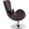 Flash Furniture Egg Series White LeatherSoft Side Reception Chair(Brown Leathersoft)