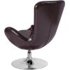 Flash Furniture Egg Series White LeatherSoft Side Reception Chair(Brown Leathersoft)