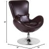Flash Furniture Egg Series White LeatherSoft Side Reception Chair(Brown Leathersoft)