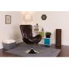 Flash Furniture Egg Series White LeatherSoft Side Reception Chair(Brown Leathersoft)