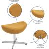 Flash Furniture Egg Series White LeatherSoft Side Reception Chair(Citron Fabric)