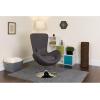 Flash Furniture Egg Series White LeatherSoft Side Reception Chair(Dark Gray Fabric)