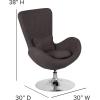 Flash Furniture Egg Series White LeatherSoft Side Reception Chair(Dark Gray Fabric)