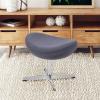 Flash Furniture Egg Series White LeatherSoft Side Reception Chair(Gray Fabric)