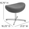 Flash Furniture Egg Series White LeatherSoft Side Reception Chair(Gray Fabric)