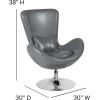 Flash Furniture Egg Series White LeatherSoft Side Reception Chair(Gray Leathersoft)