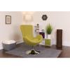 Flash Furniture Egg Series White LeatherSoft Side Reception Chair(Green Fabric)