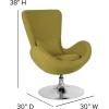 Flash Furniture Egg Series White LeatherSoft Side Reception Chair(Green Fabric)