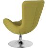 Flash Furniture Egg Series White LeatherSoft Side Reception Chair(Green Fabric)