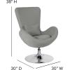 Flash Furniture Egg Series White LeatherSoft Side Reception Chair(Light Gray Fabric)