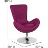 Flash Furniture Egg Series White LeatherSoft Side Reception Chair(Magenta Fabric)