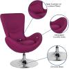 Flash Furniture Egg Series White LeatherSoft Side Reception Chair(Magenta Fabric)