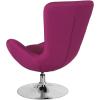 Flash Furniture Egg Series White LeatherSoft Side Reception Chair(Magenta Fabric)