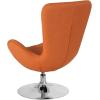Flash Furniture Egg Series White LeatherSoft Side Reception Chair(Orange Fabric)