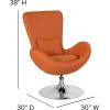 Flash Furniture Egg Series White LeatherSoft Side Reception Chair(Orange Fabric)