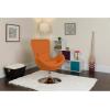 Flash Furniture Egg Series White LeatherSoft Side Reception Chair(Orange Fabric)