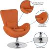 Flash Furniture Egg Series White LeatherSoft Side Reception Chair(Orange Fabric)
