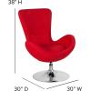 Flash Furniture Egg Series White LeatherSoft Side Reception Chair(Red Fabric)