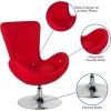 Flash Furniture Egg Series White LeatherSoft Side Reception Chair(Red Fabric)