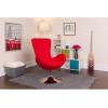Flash Furniture Egg Series White LeatherSoft Side Reception Chair(Red Fabric)