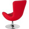 Flash Furniture Egg Series White LeatherSoft Side Reception Chair(Red Fabric)