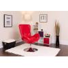 Flash Furniture Egg Series White LeatherSoft Side Reception Chair(Red Leathersoft)