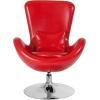Flash Furniture Egg Series White LeatherSoft Side Reception Chair(Red Leathersoft)