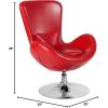 Flash Furniture Egg Series White LeatherSoft Side Reception Chair(Red Leathersoft)