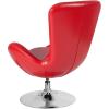 Flash Furniture Egg Series White LeatherSoft Side Reception Chair(Red Leathersoft)