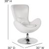 Flash Furniture Egg Series White LeatherSoft Side Reception Chair(White Leathersoft)