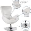 Flash Furniture Egg Series White LeatherSoft Side Reception Chair(White Leathersoft)