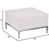 Flash Furniture HERCULES Imagination Series Commercial Grade White LeatherSoft Ottoman