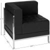 Flash Furniture HERCULES Imagination Series Contemporary Black LeatherSoft Left Corner Chair with Encasing Frame