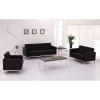 Flash Furniture HERCULES Lacey Series Contemporary Black LeatherSoft Chair with Stainless Steel Frame(Black)